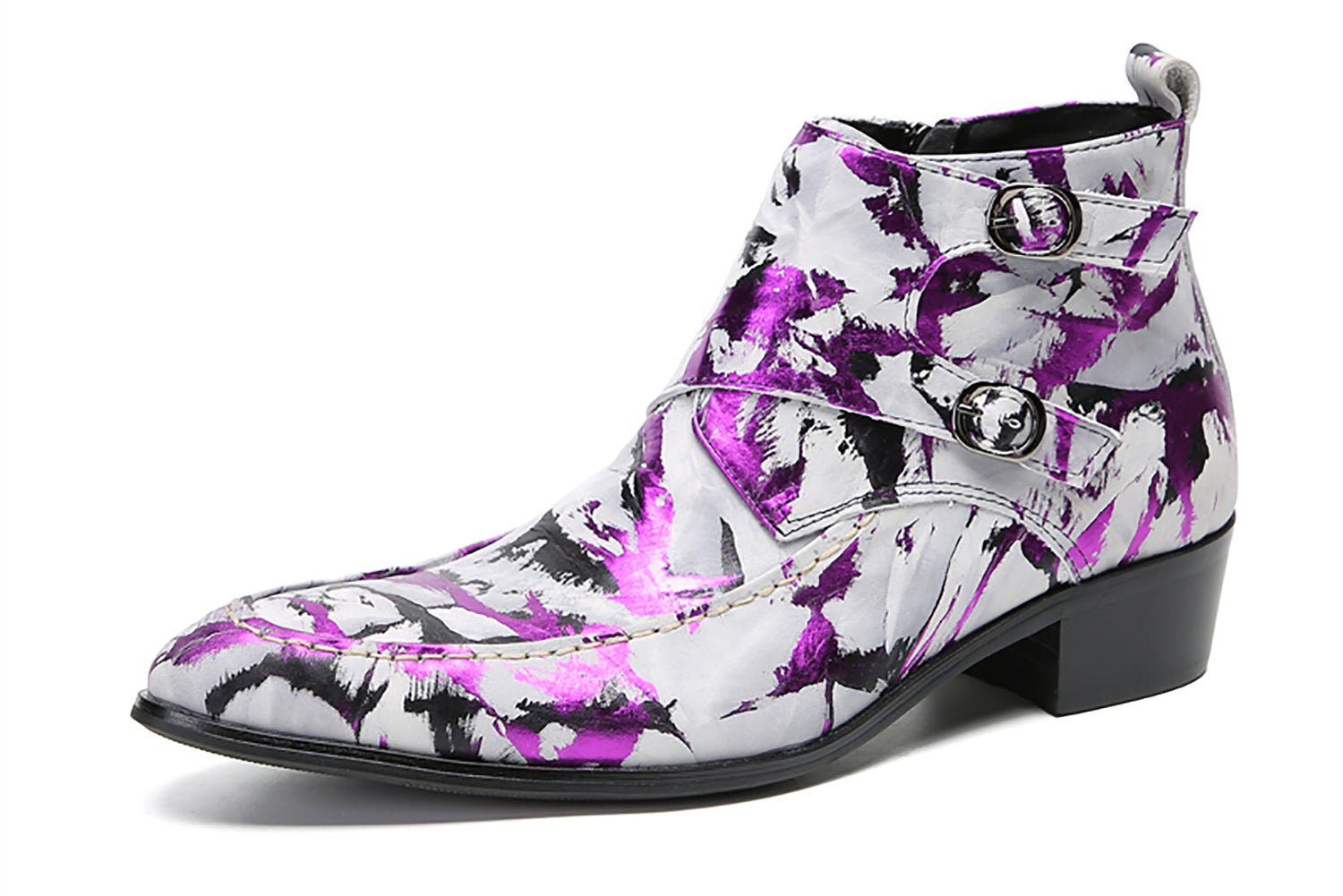 Botas occidentales informales con botones dobles para hombre