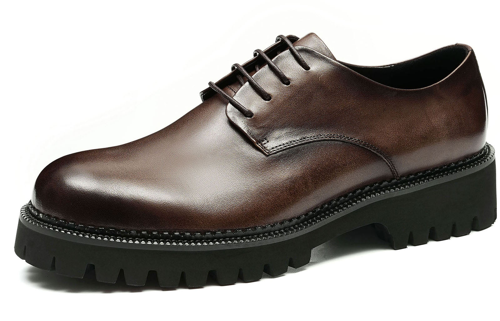 Men's Thick Sole Plain Toe Dress Derby