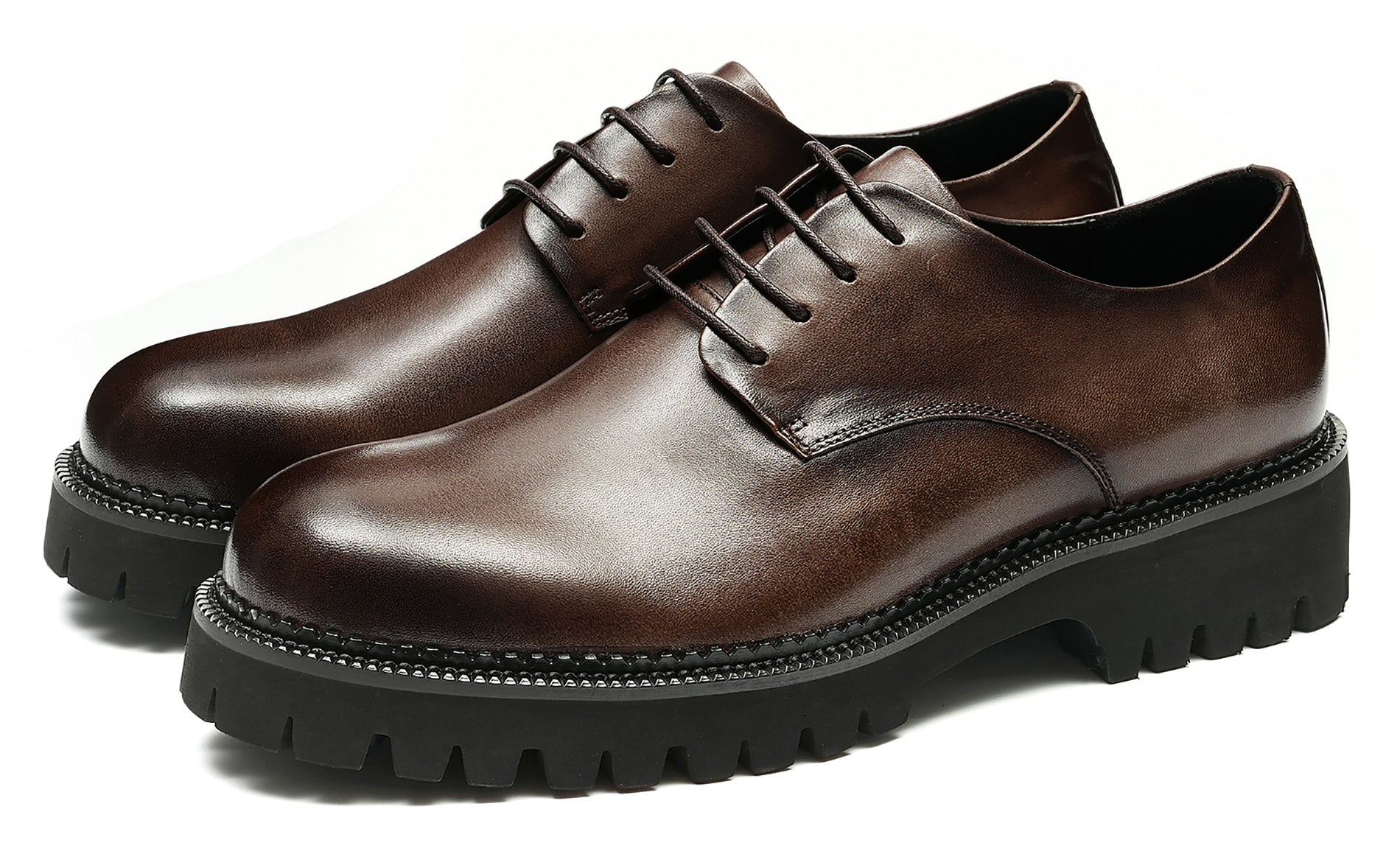 Men's Thick Sole Plain Toe Dress Derby