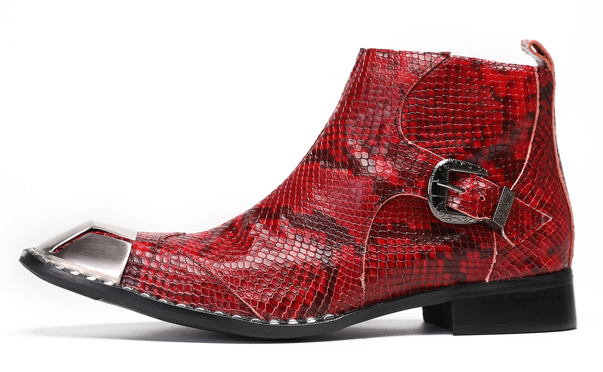 Mens Party Casual Zipper Buckle Western Boots