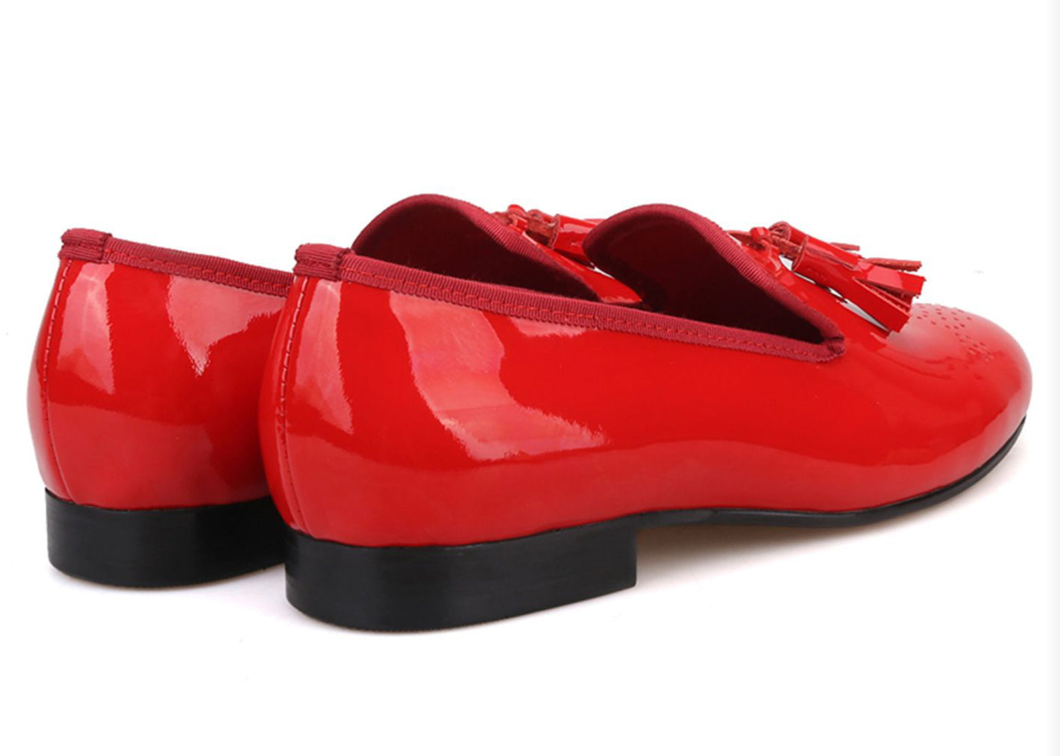 Men's Tassel Loafers Dress Patent Leather Shoes