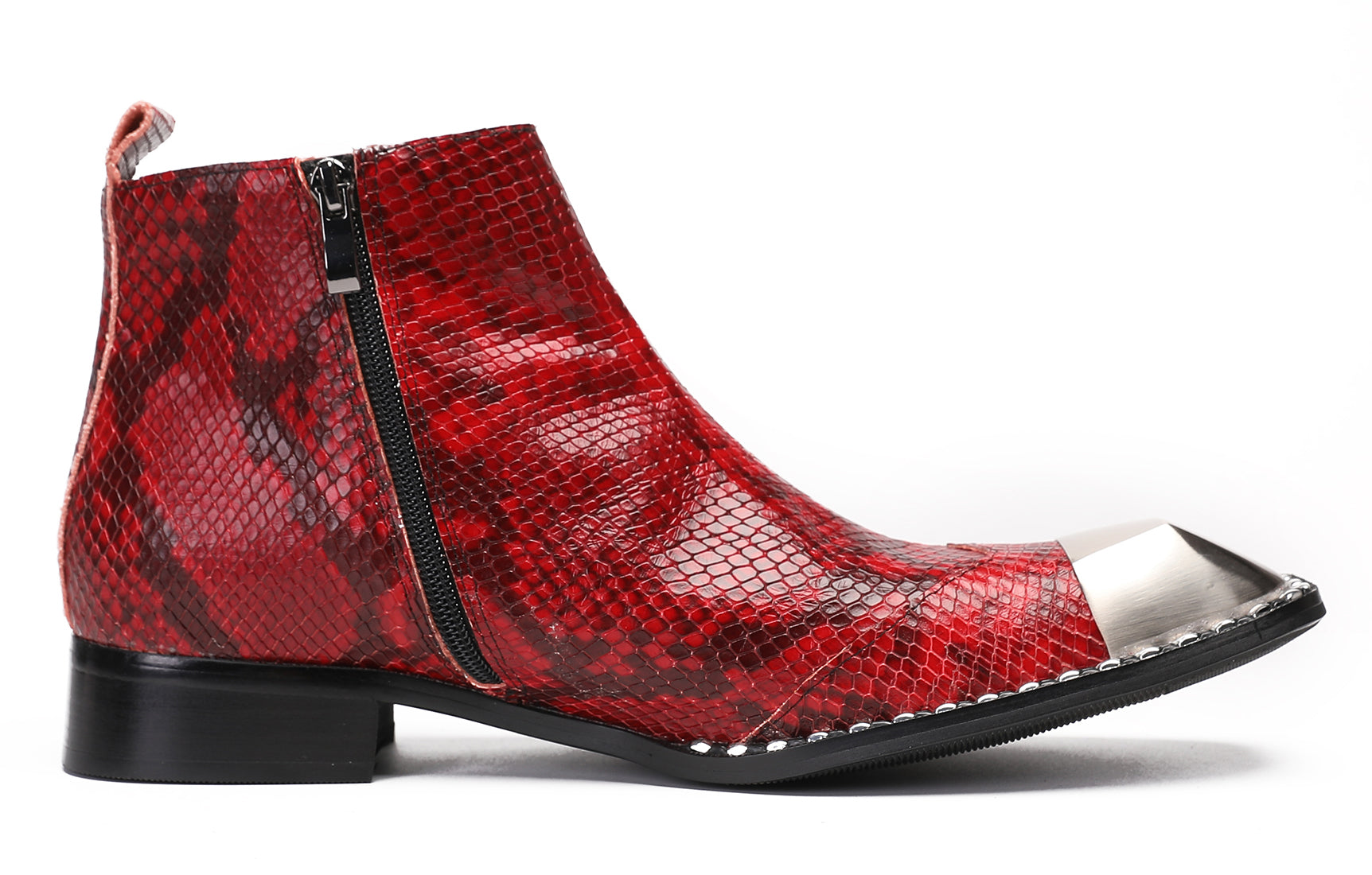 Mens Party Casual Zipper Buckle Western Boots