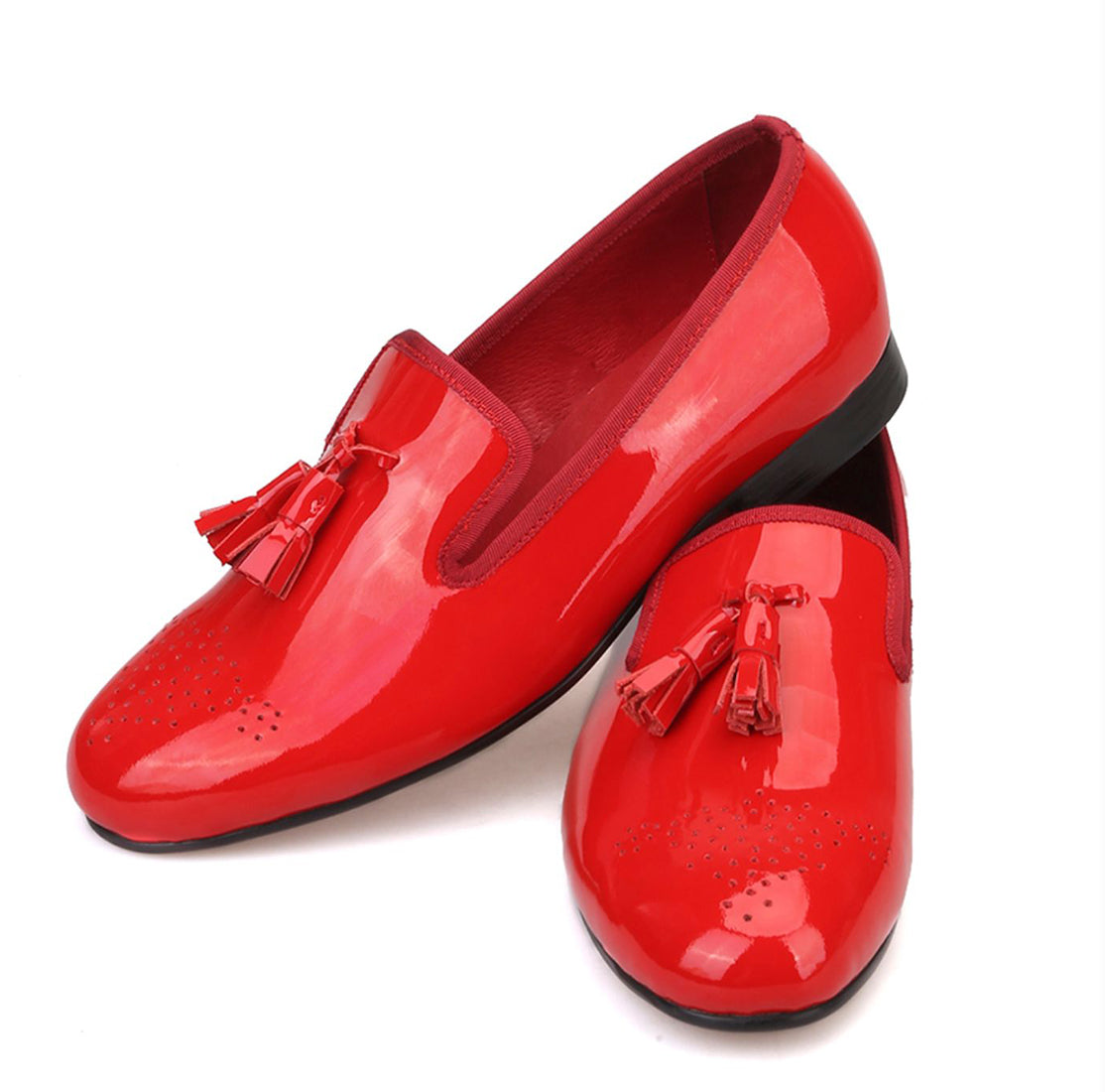Men's Tassel Loafers Dress Patent Leather Shoes