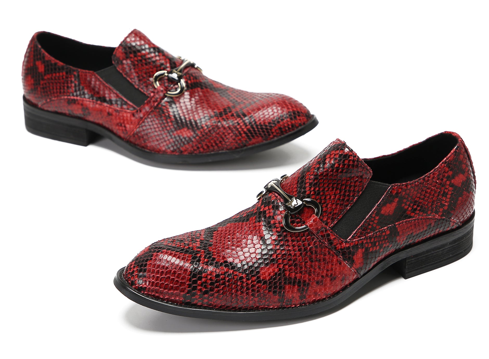 Mens Red Dress Slip On Penny Loafers