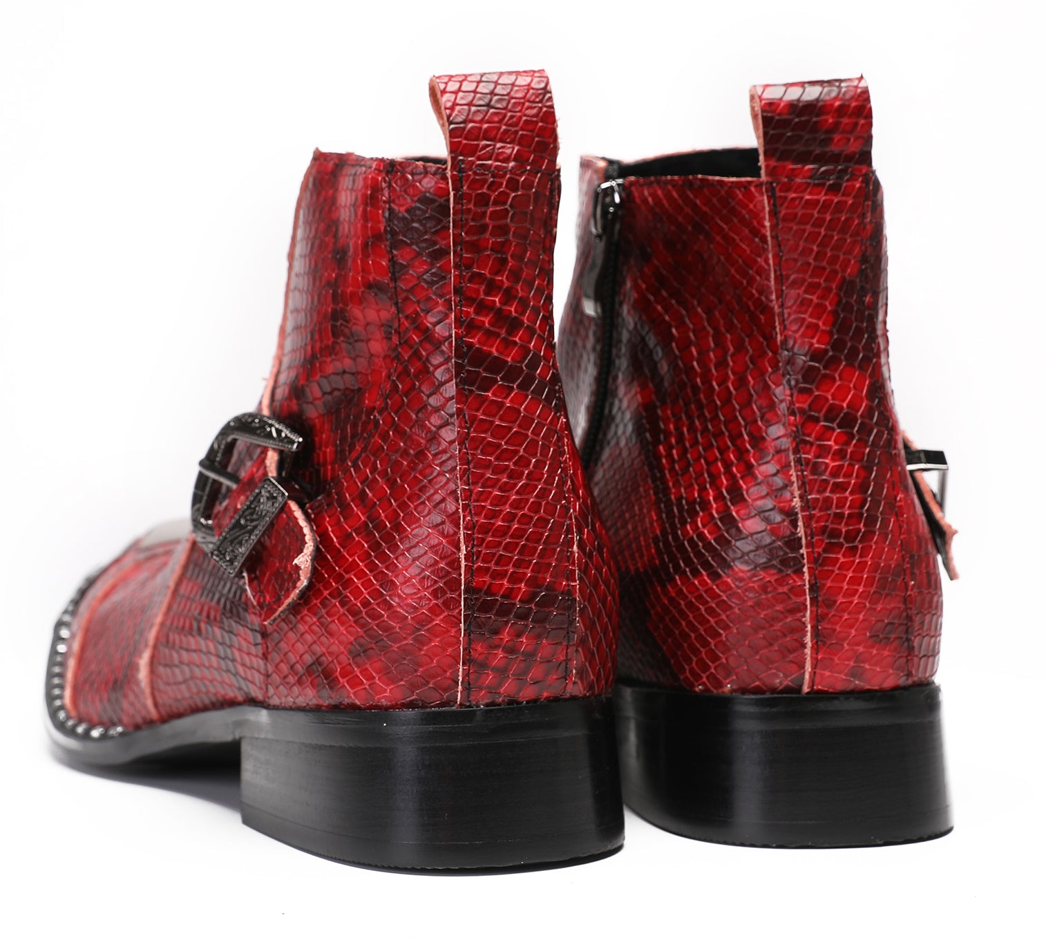 Mens Party Casual Zipper Buckle Western Boots