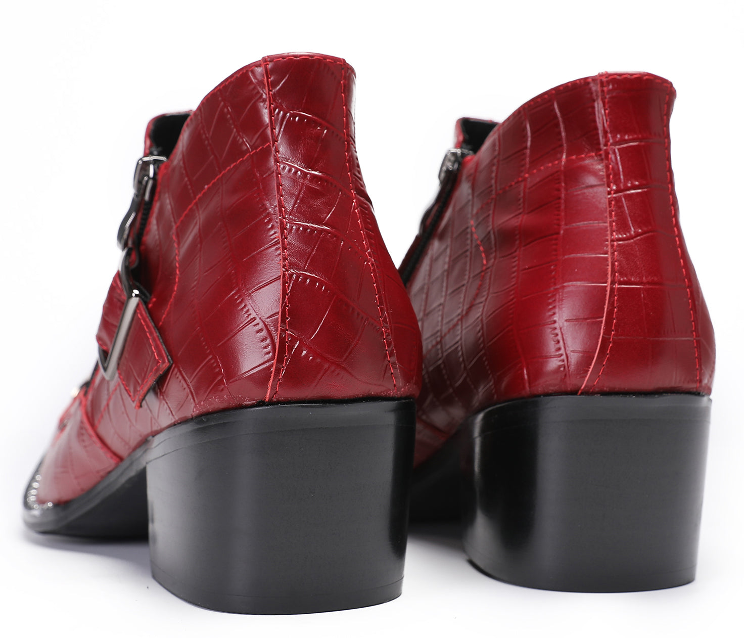 Mens Casual Party Snakeskin Texture Western Boots