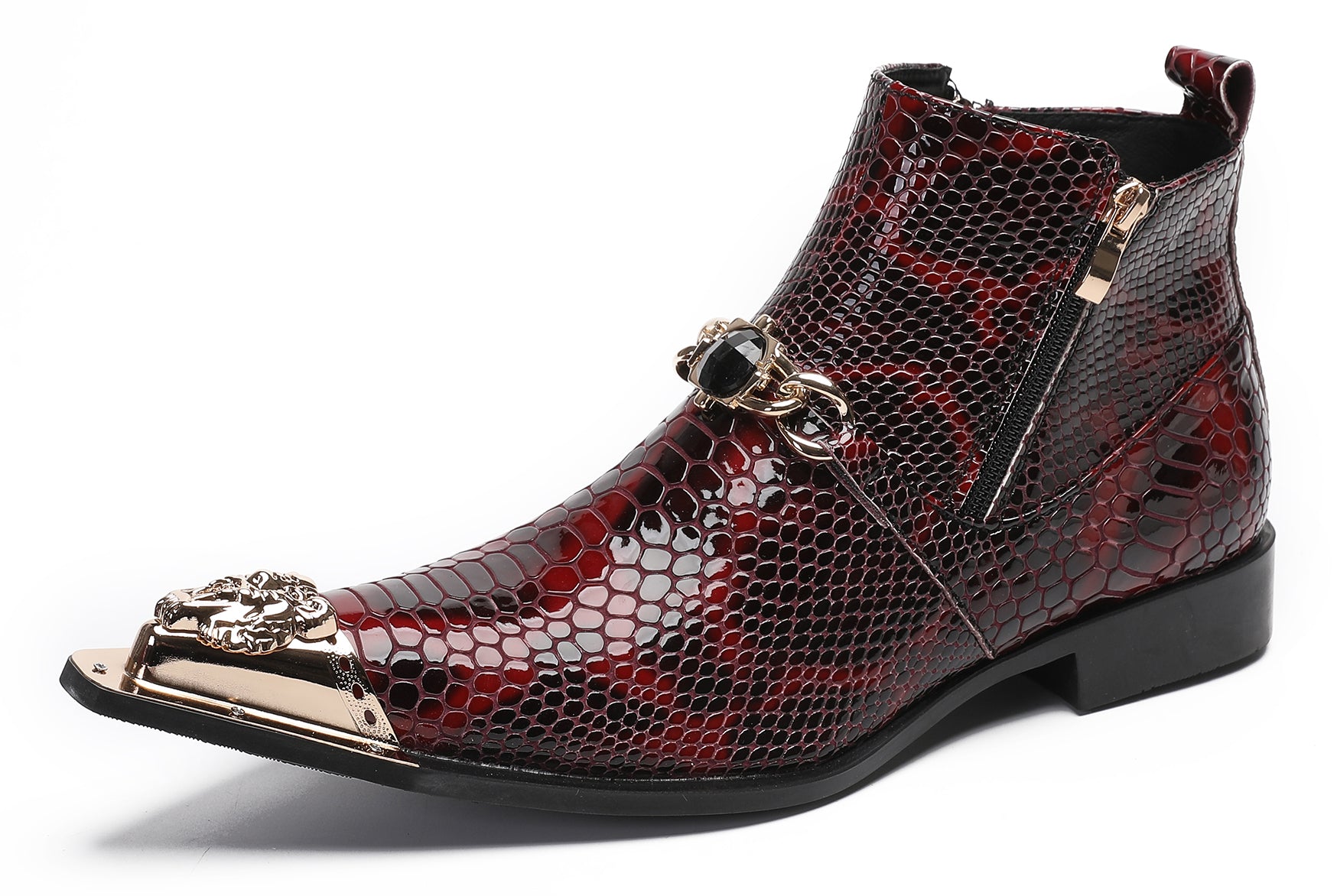 Mens Casual Party Red Dress Western Boots