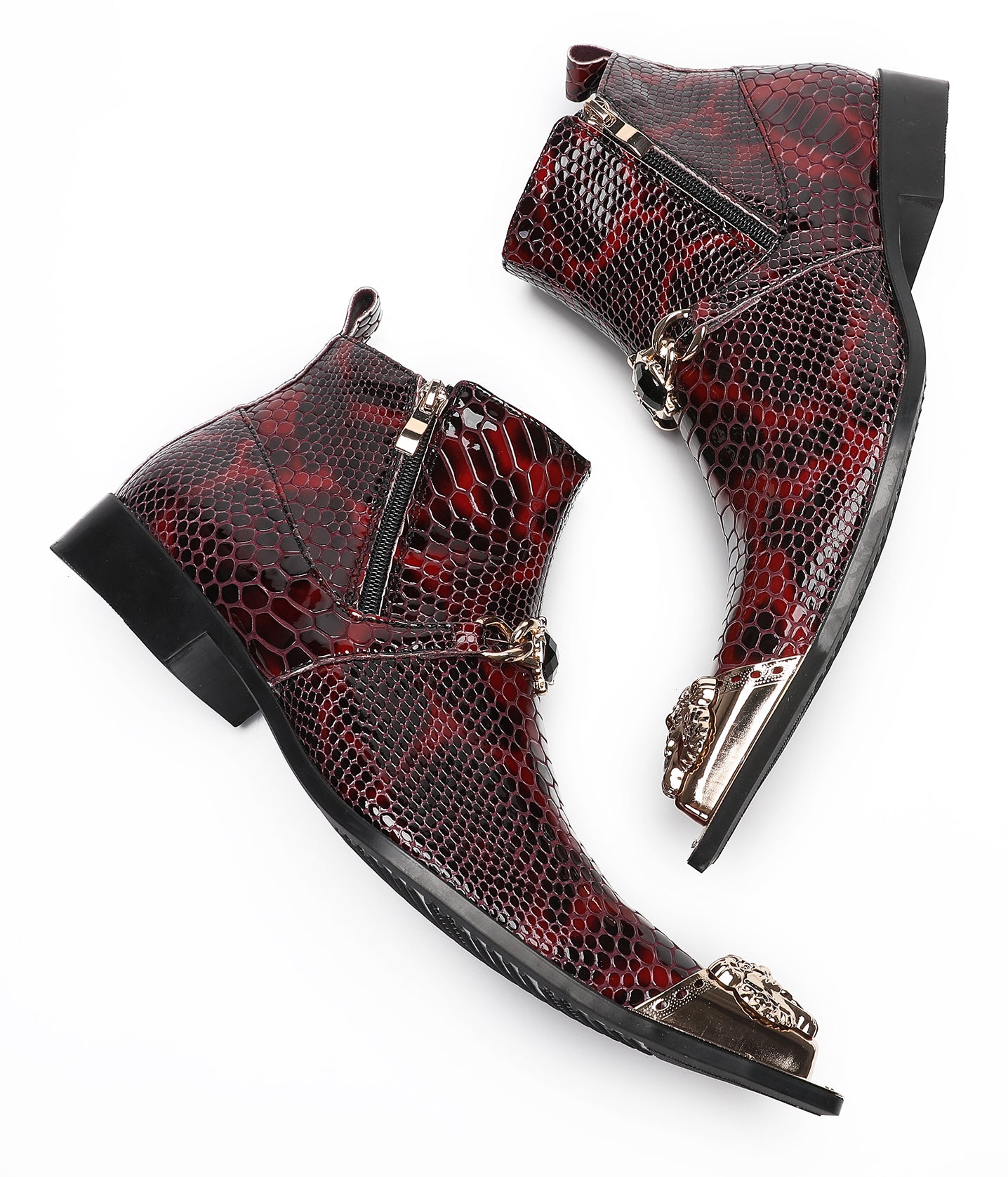 Mens Casual Party Red Dress Western Boots