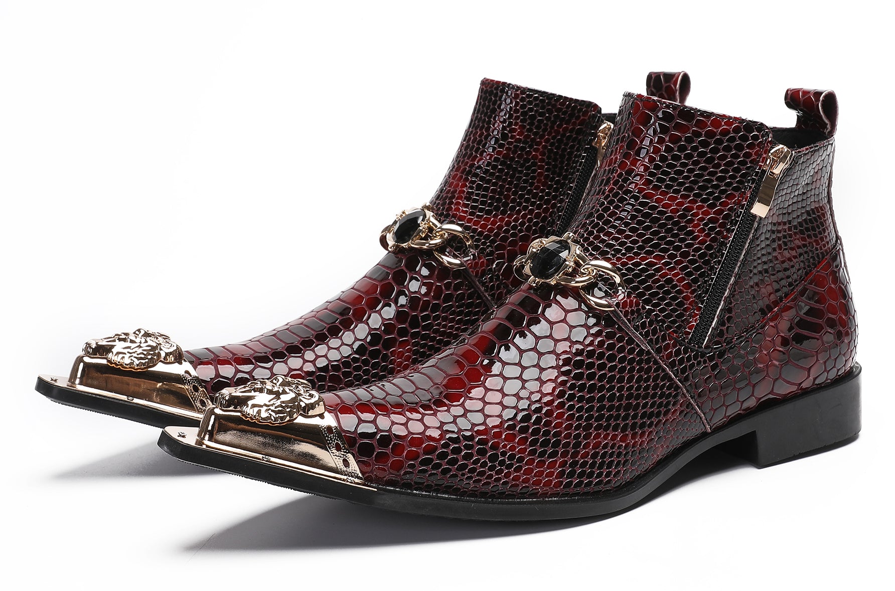 Mens Casual Party Red Dress Western Boots