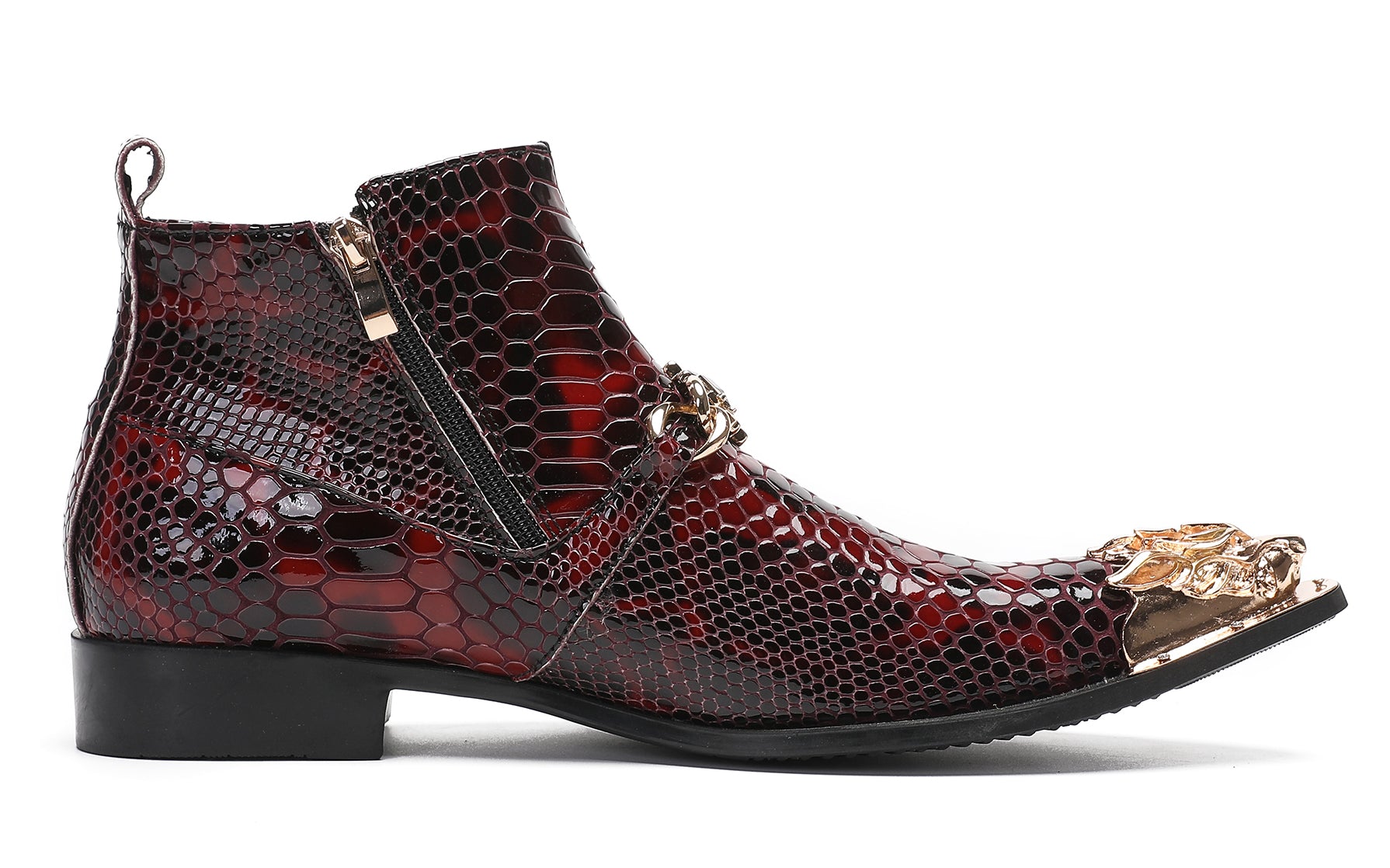 Mens Casual Party Red Dress Western Boots