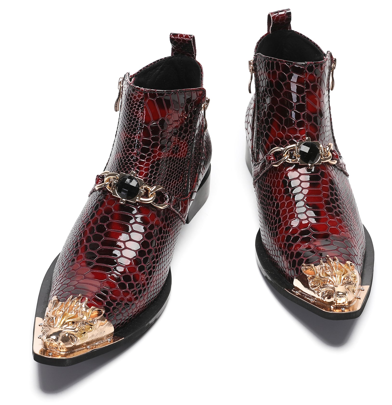Mens Casual Party Red Dress Western Boots