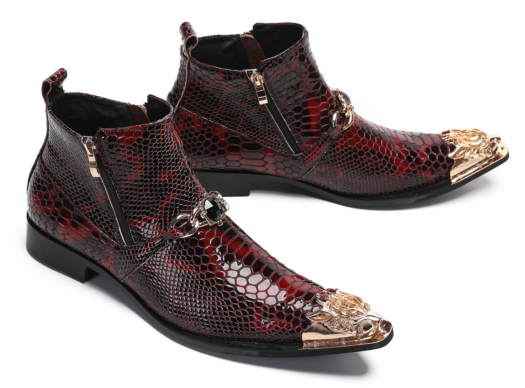 Mens Casual Party Red Dress Western Boots
