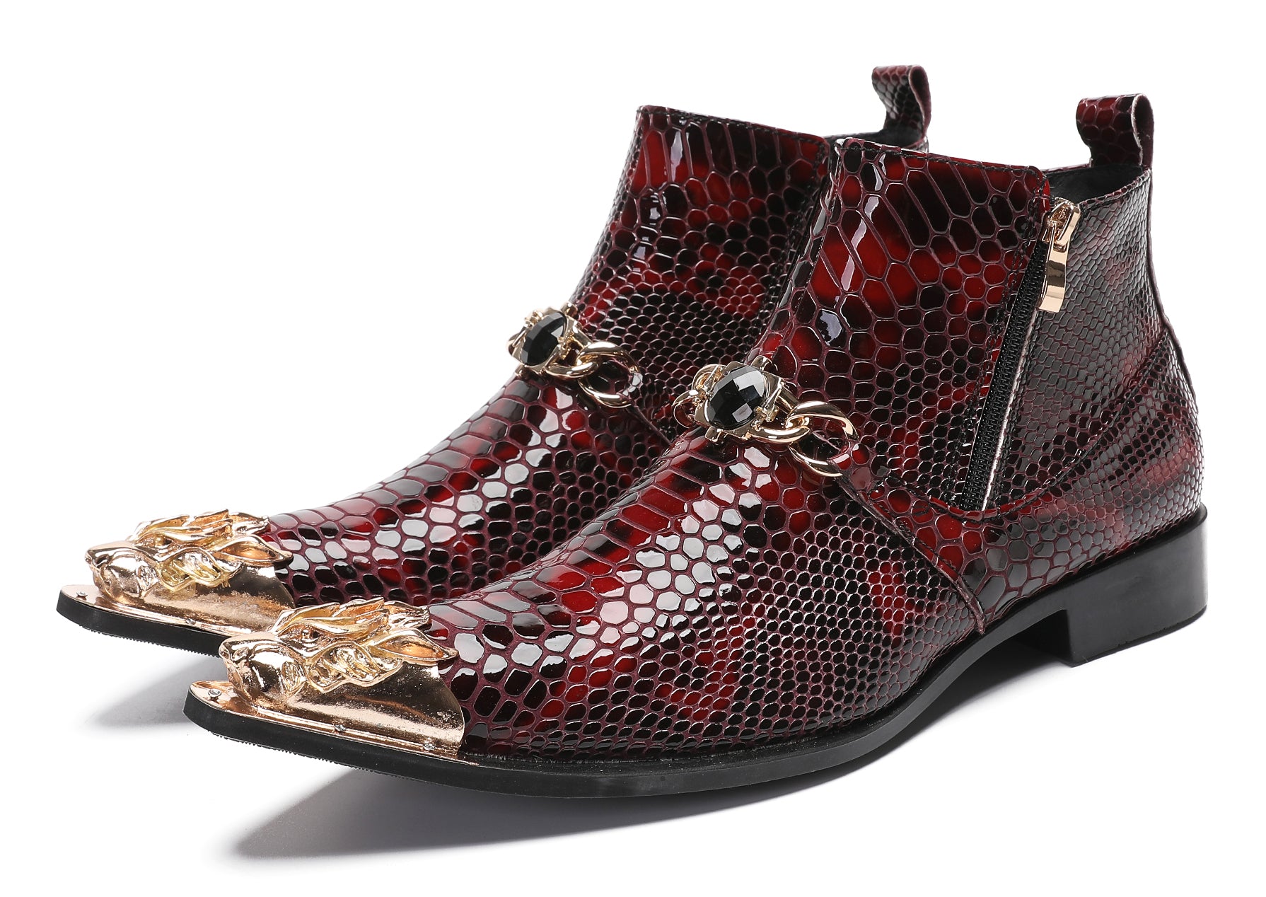 Mens Casual Party Red Dress Western Boots
