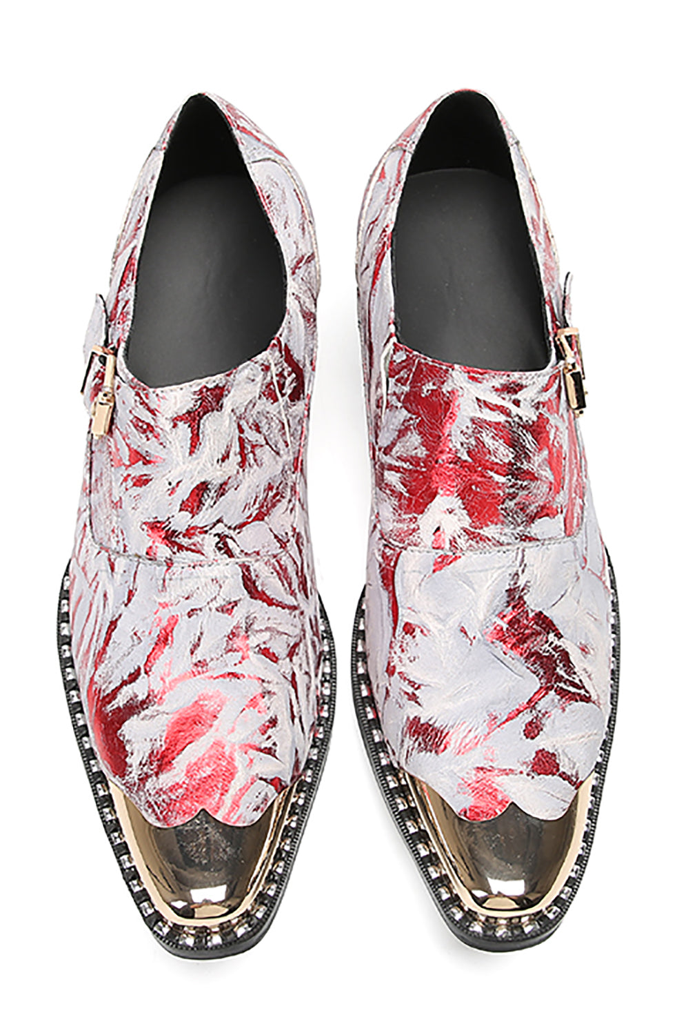 Men's Metal-Tip Buttons Western Loafers