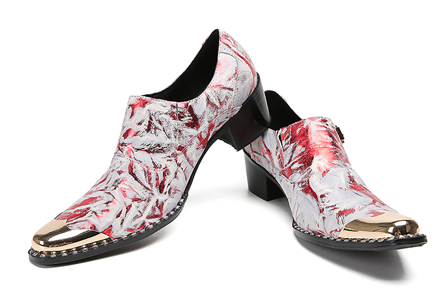 Men's Metal-Tip Buttons Western Loafers