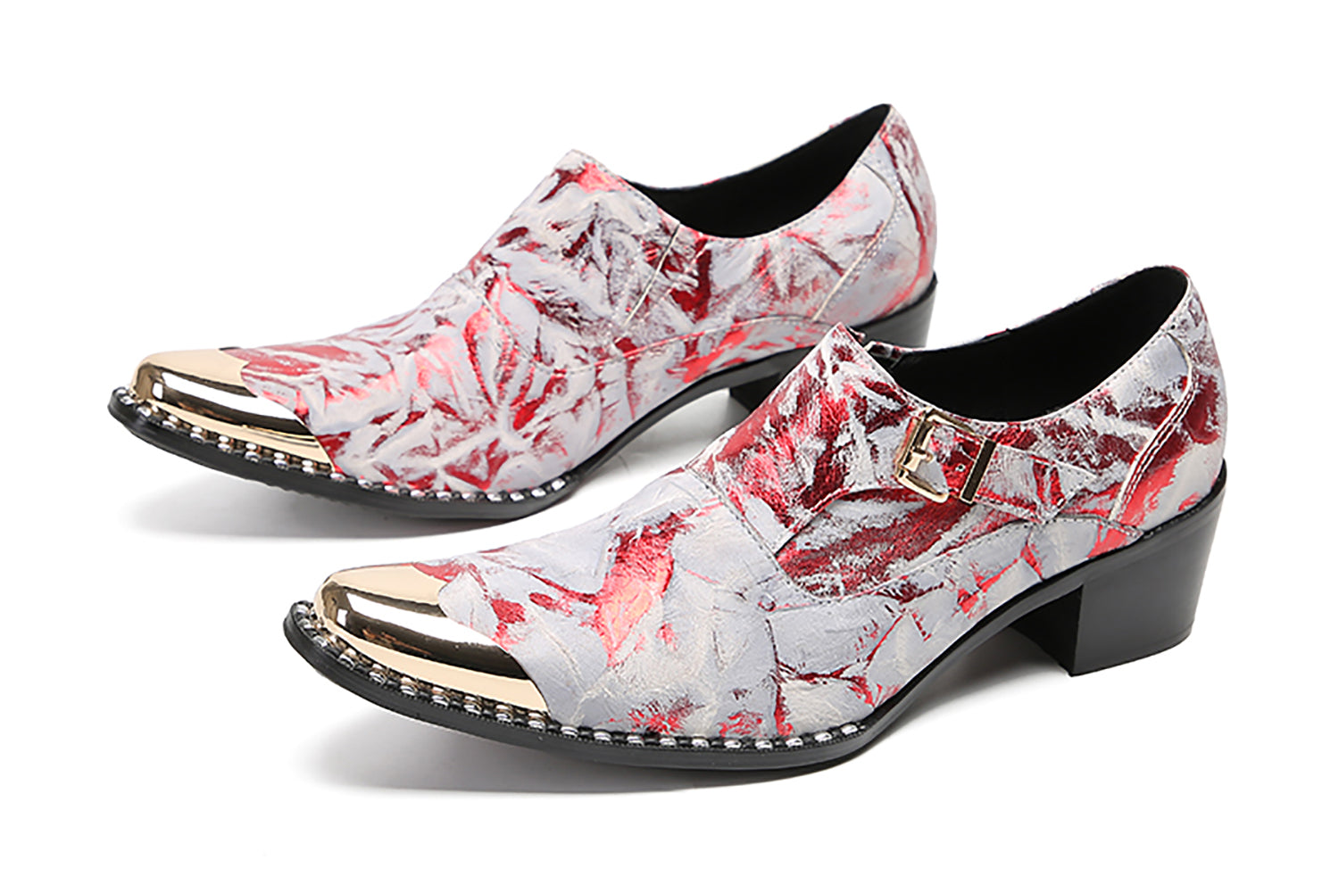 Men's Metal-Tip Buttons Western Loafers