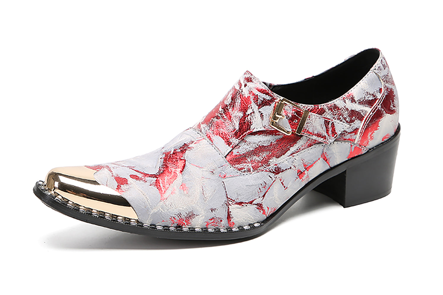 Men's Metal-Tip Buttons Western Loafers