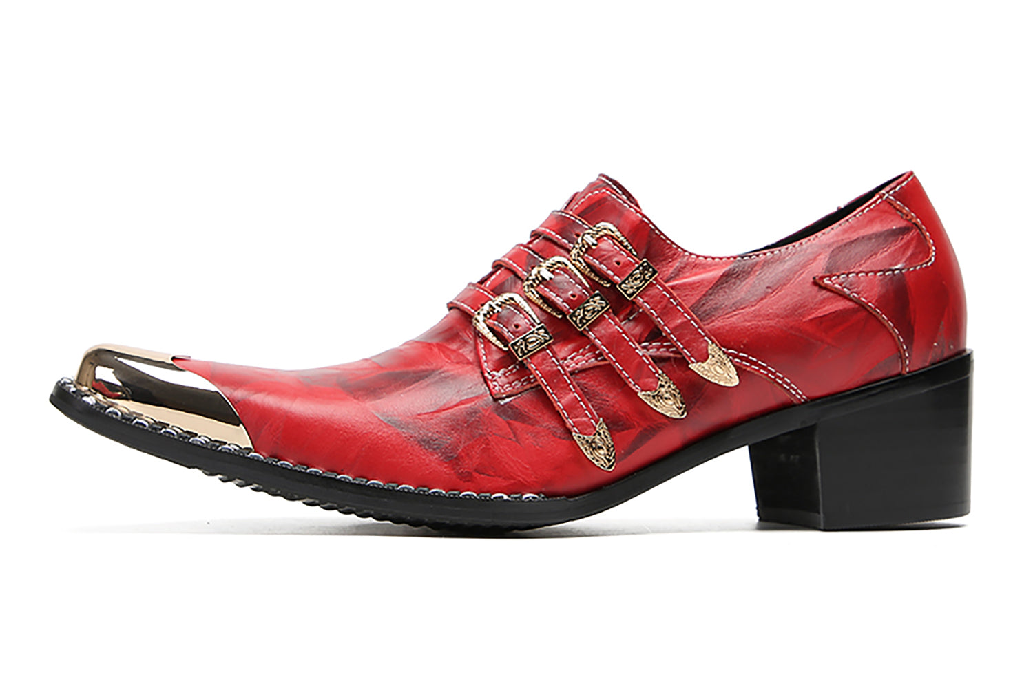 Mocasines con botones y puntera metálica para hombre Western