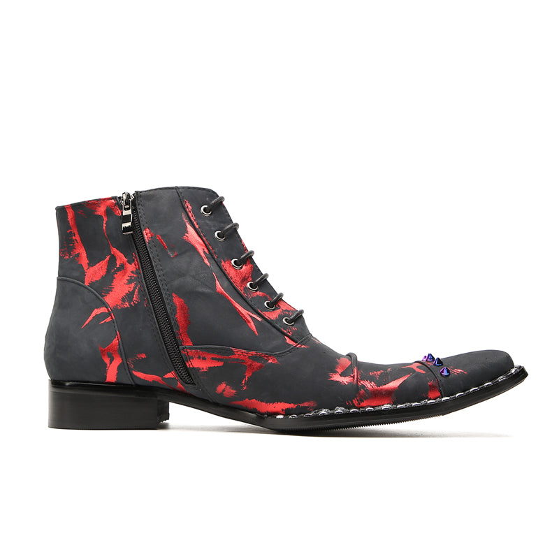 Men's Western Boots Novelty Beaded