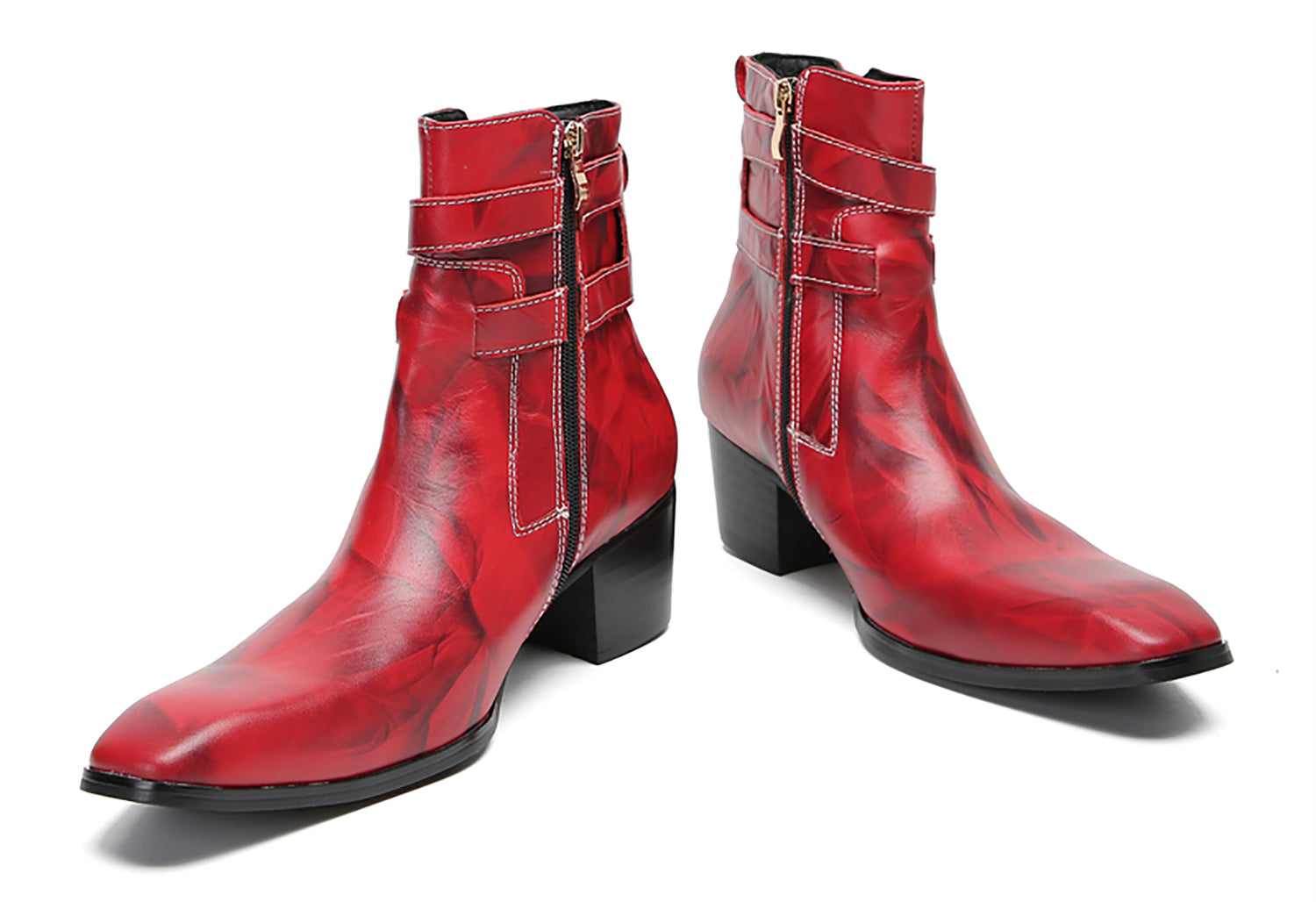 Botas vaqueras con botones dobles y caña alta para hombre