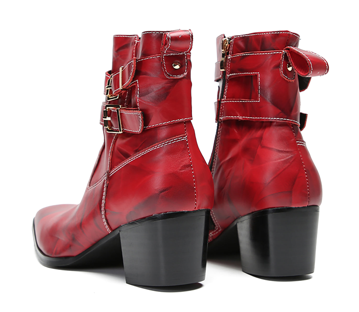 Botas vaqueras con botones dobles y caña alta para hombre