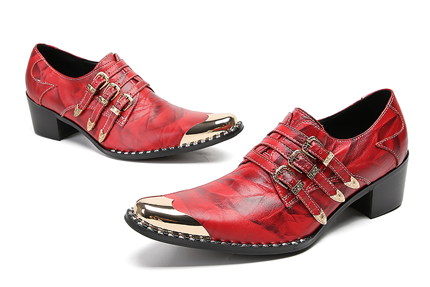 Mocasines con botones y puntera metálica para hombre Western