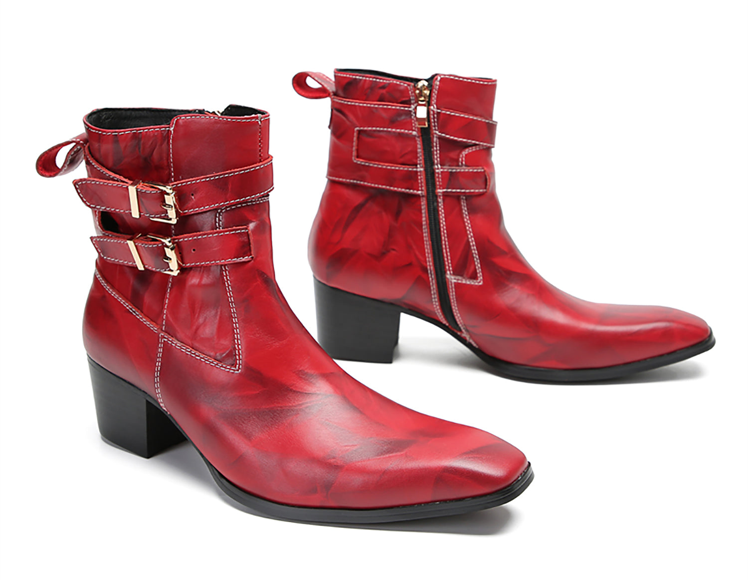 Botas vaqueras con botones dobles y caña alta para hombre