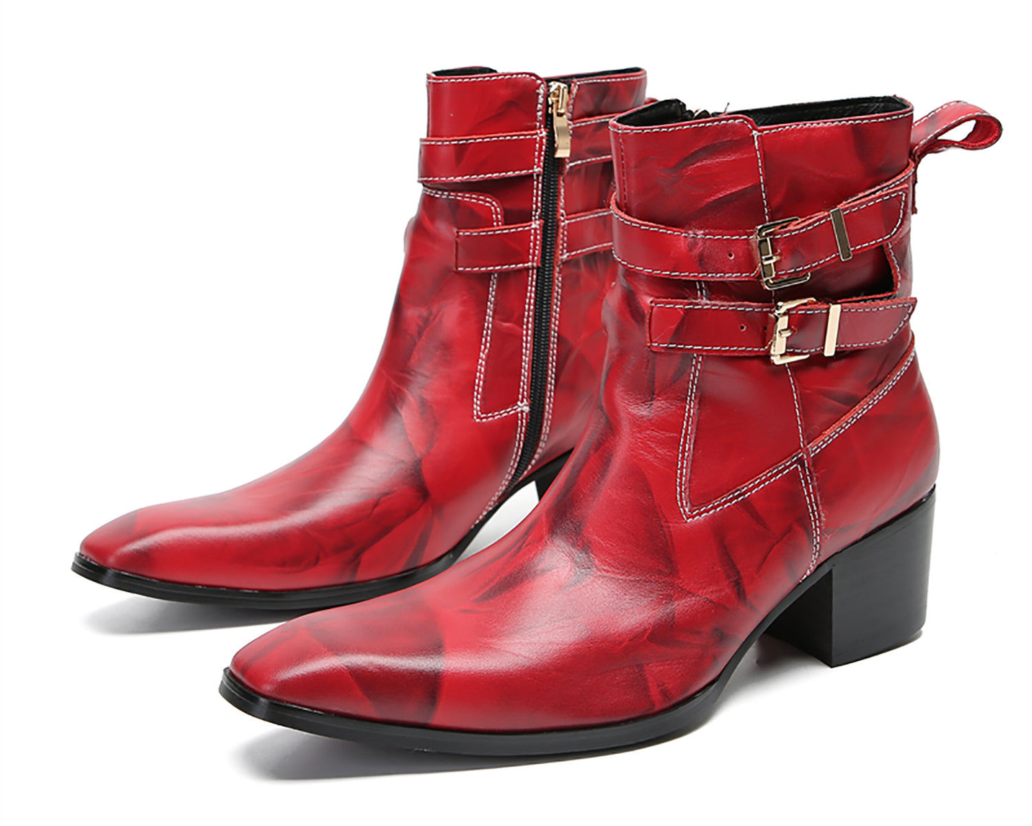 Botas vaqueras con botones dobles y caña alta para hombre