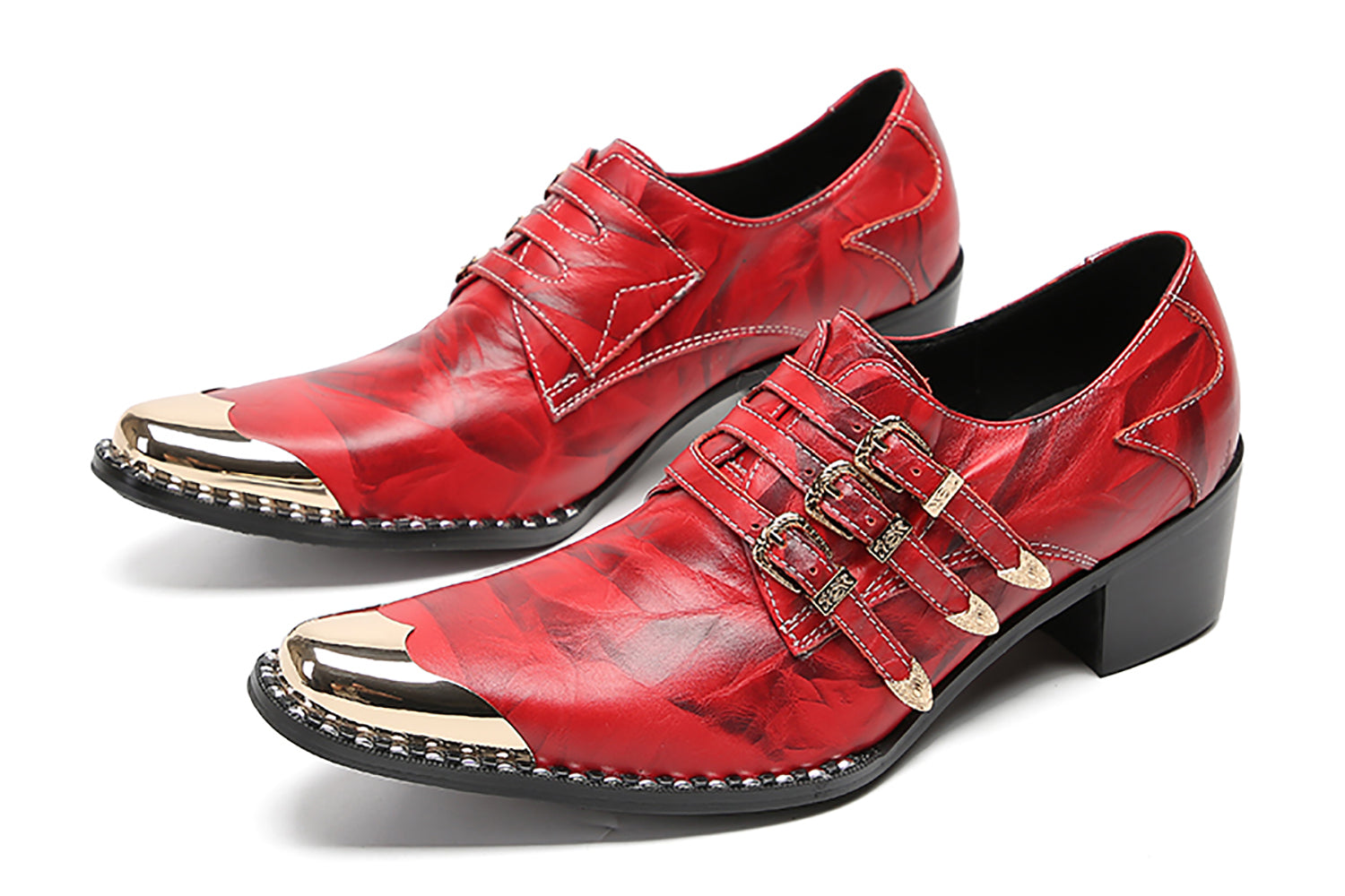 Mocasines con botones y puntera metálica para hombre Western