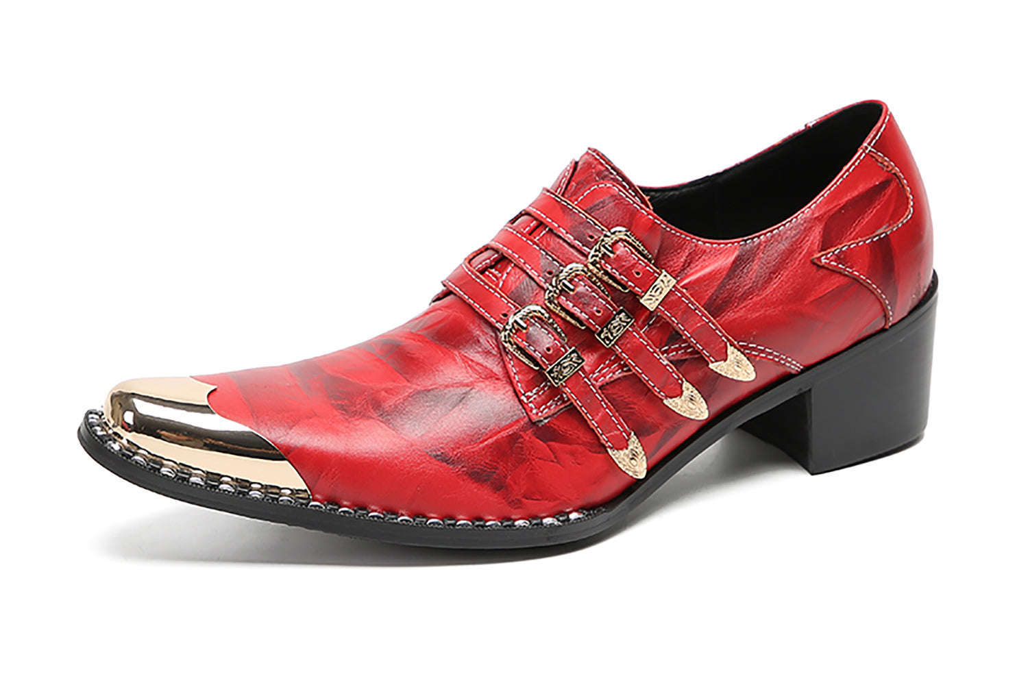 Mocasines con botones y puntera metálica para hombre Western