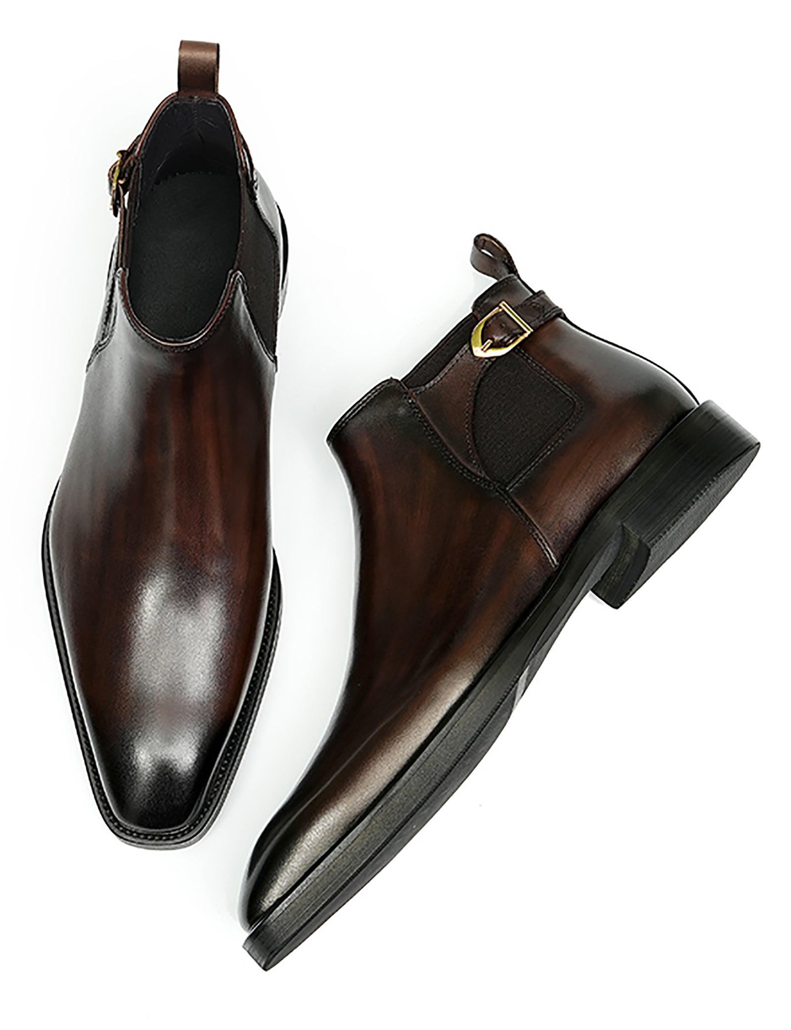 Men's Handmade Formal Buckle Chelsea Boots