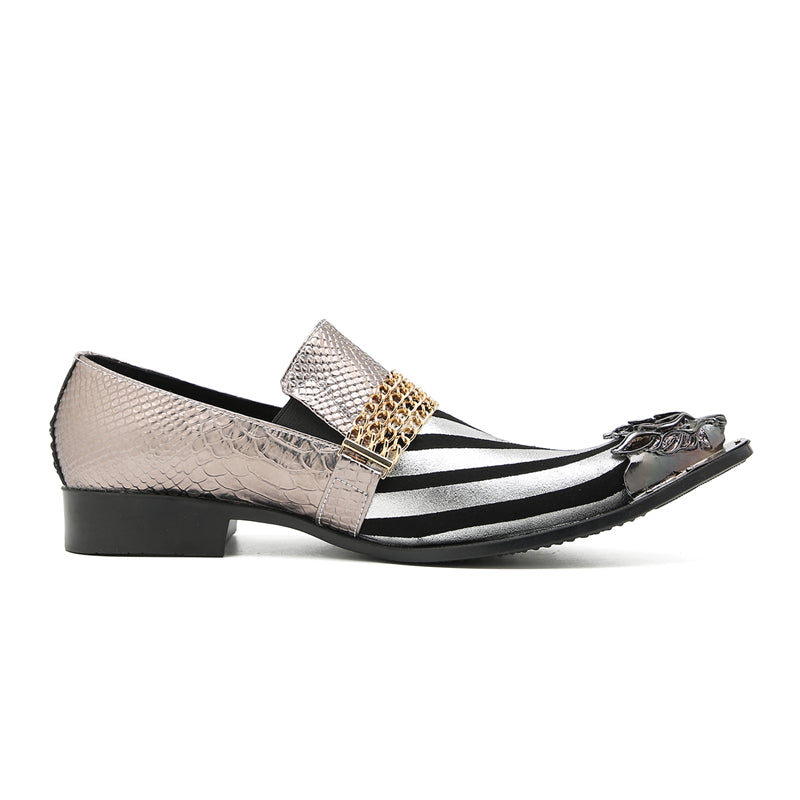 Men's Fashion Metal-Tip Western Horsebit Loafers