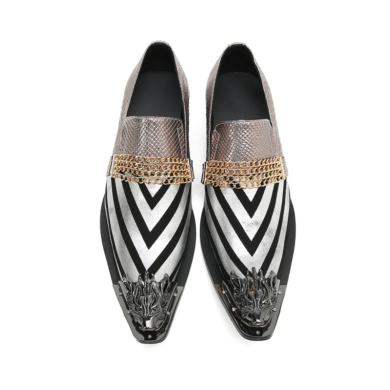 Men's Fashion Metal-Tip Western Horsebit Loafers