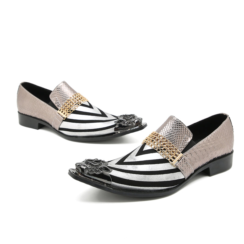 Men's Fashion Metal-Tip Western Horsebit Loafers