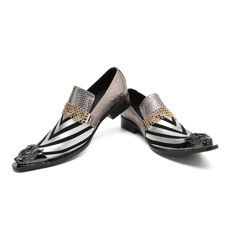 Men's Fashion Metal-Tip Western Horsebit Loafers
