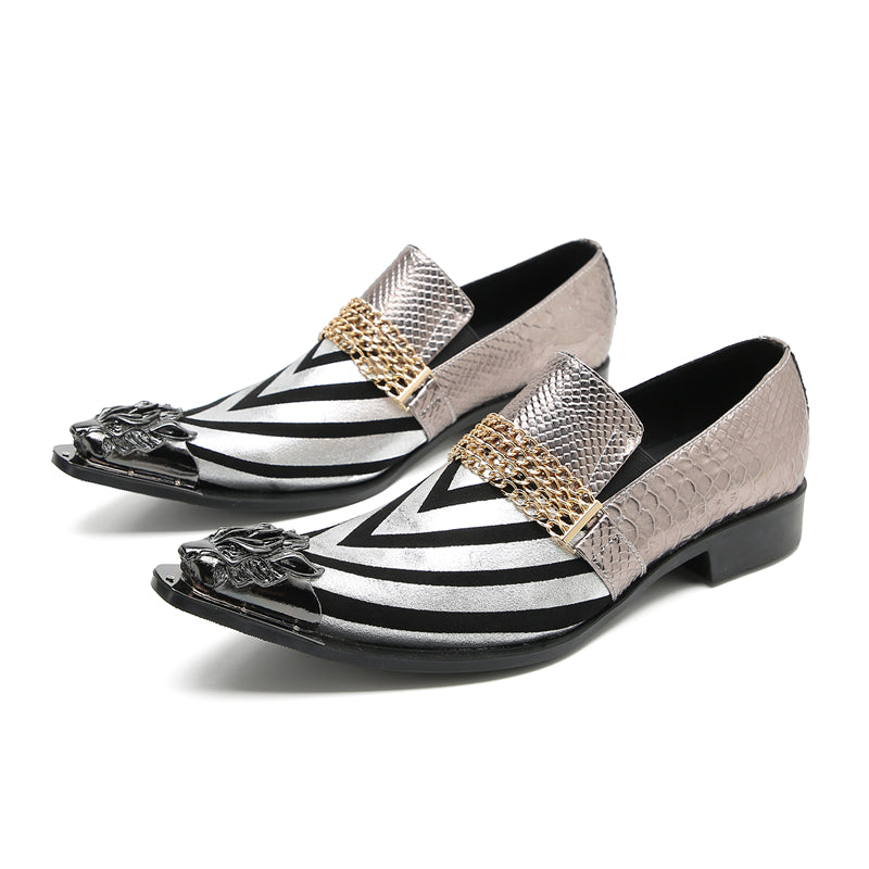Men's Fashion Metal-Tip Western Horsebit Loafers