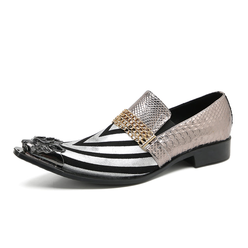 Men's Fashion Metal-Tip Western Horsebit Loafers
