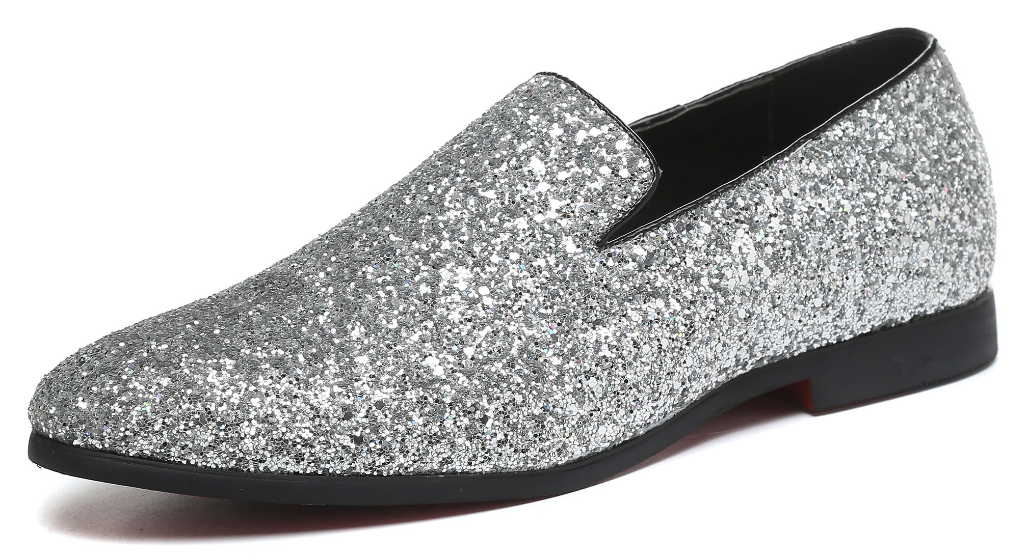 Men's Metallic Glitter Smoking Loafers