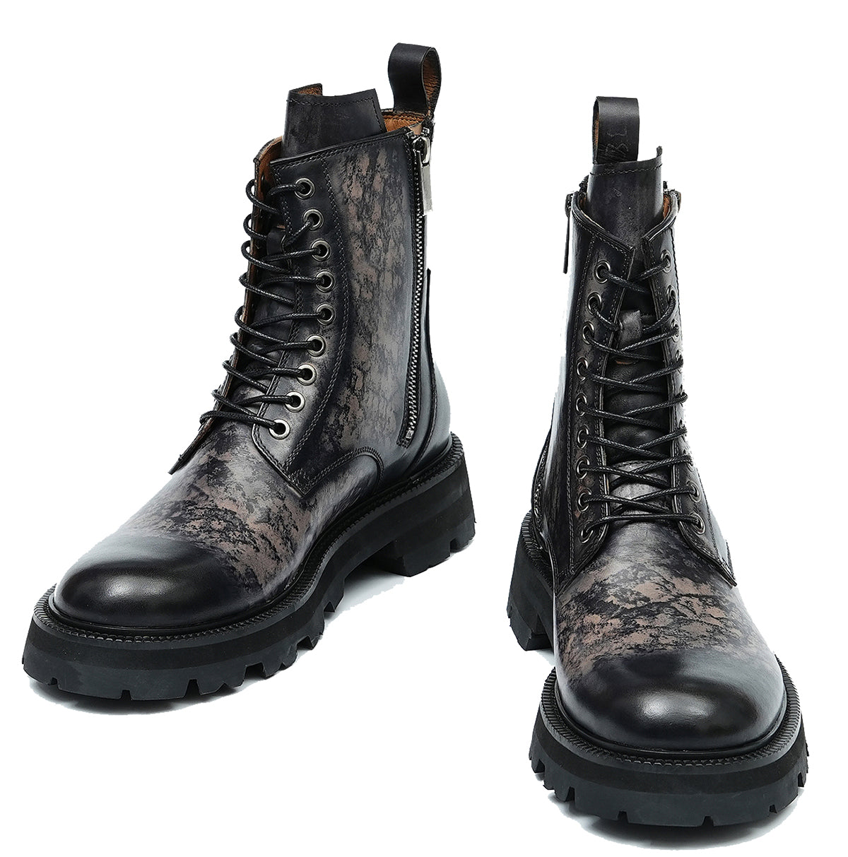 Men's Fashion Double Zipper Casual Mid Calf Boots