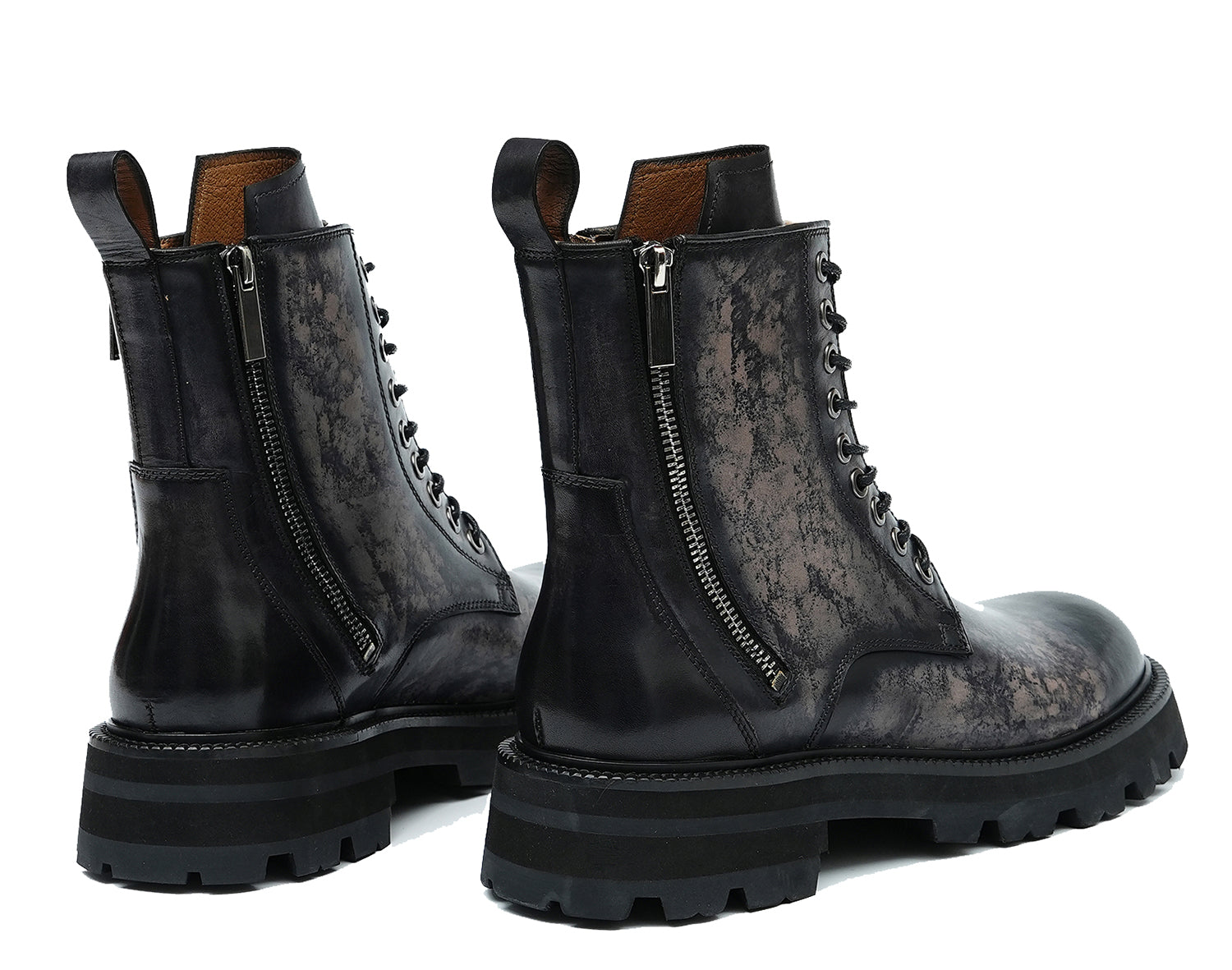 Men's Fashion Double Zipper Casual Mid Calf Boots