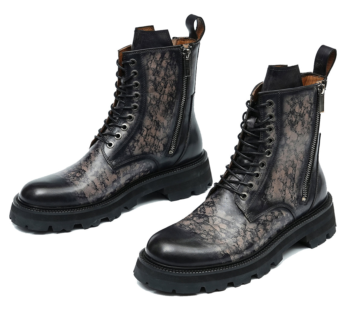 Men's Fashion Double Zipper Casual Mid Calf Boots