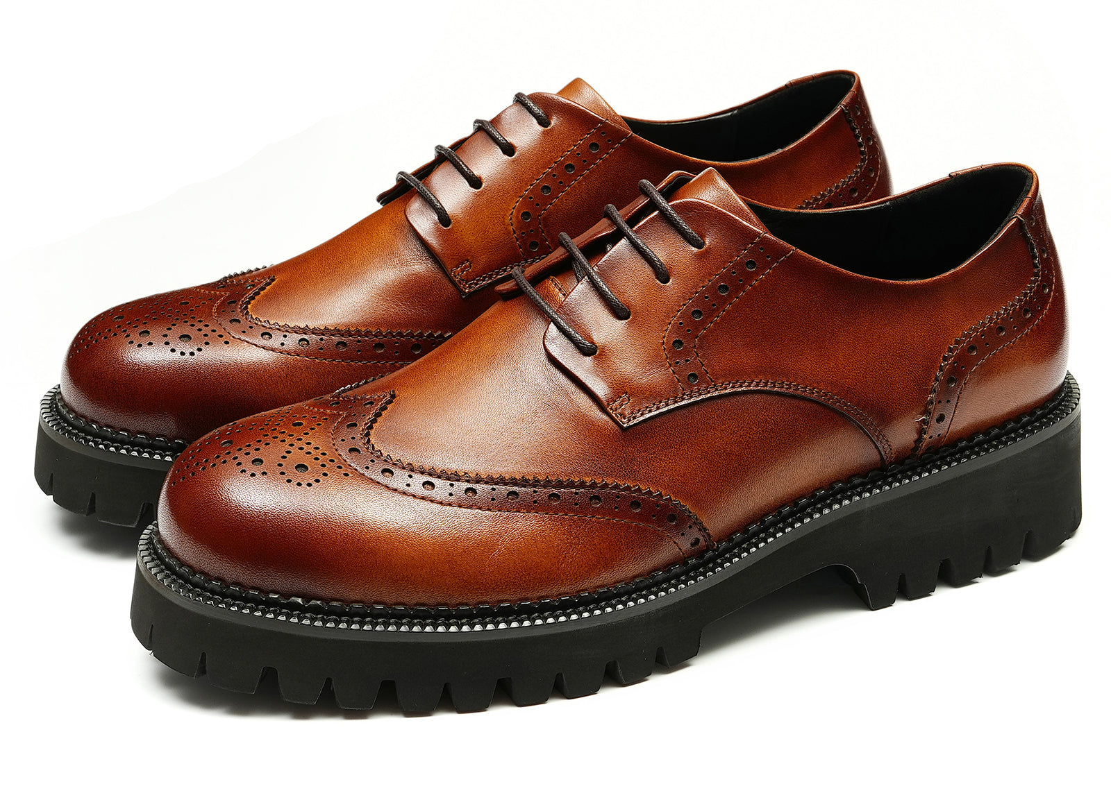 Wingtips Men's Fashion Dress Wingtips Brogues Derby – Santimon
