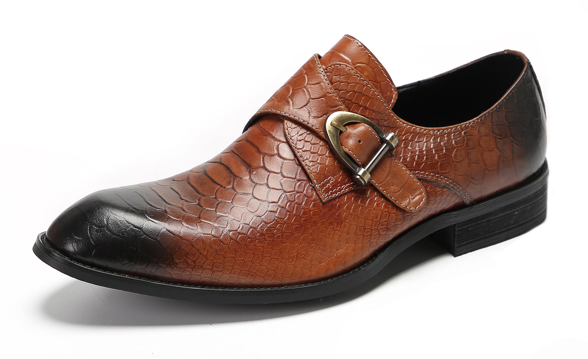 Mens Casual Driving Monk Strap Loafers