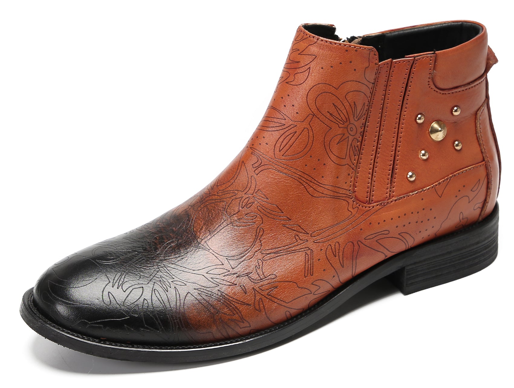 Mens Leather Chelsea Boots Casual Party
