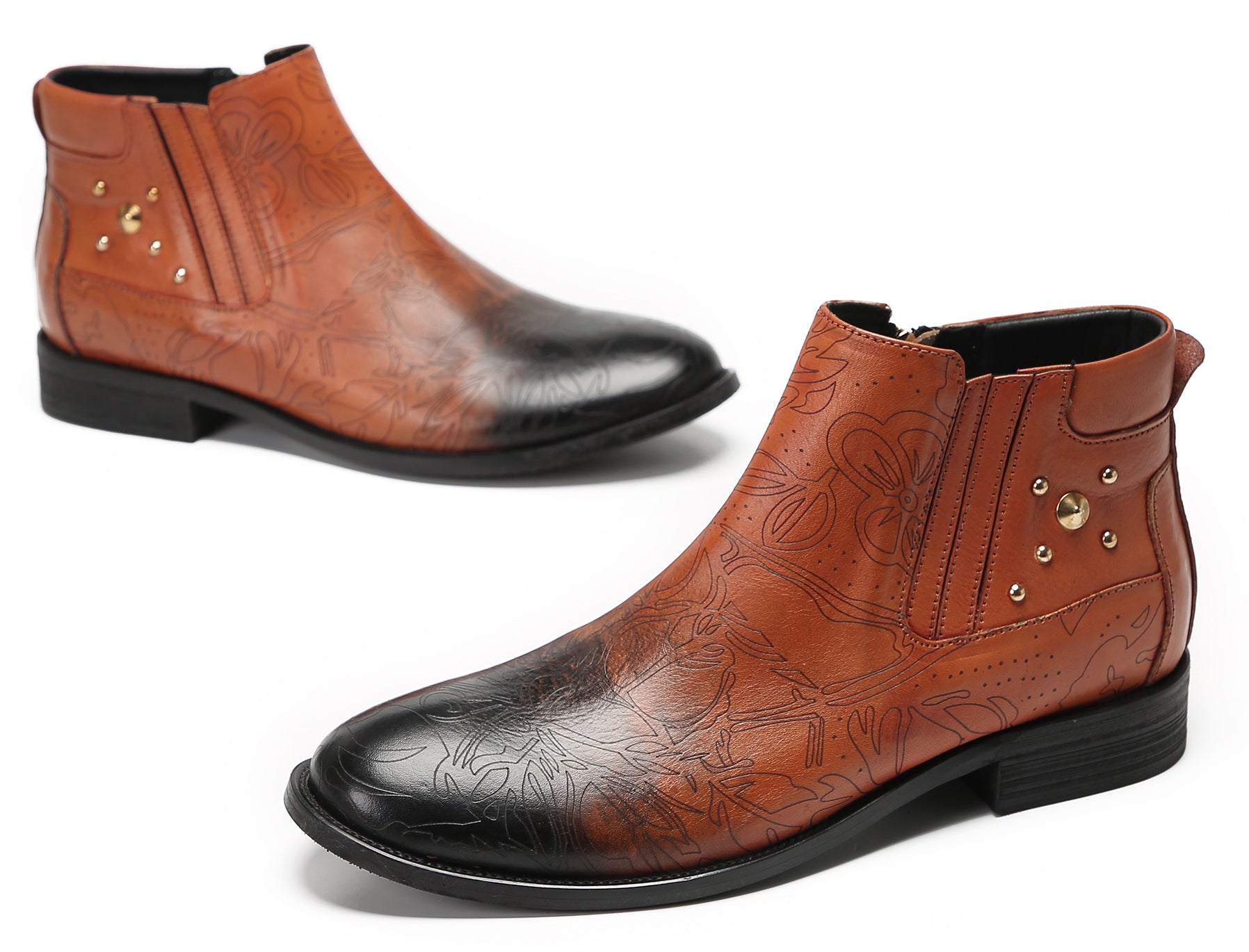 Mens Leather Chelsea Boots Casual Party