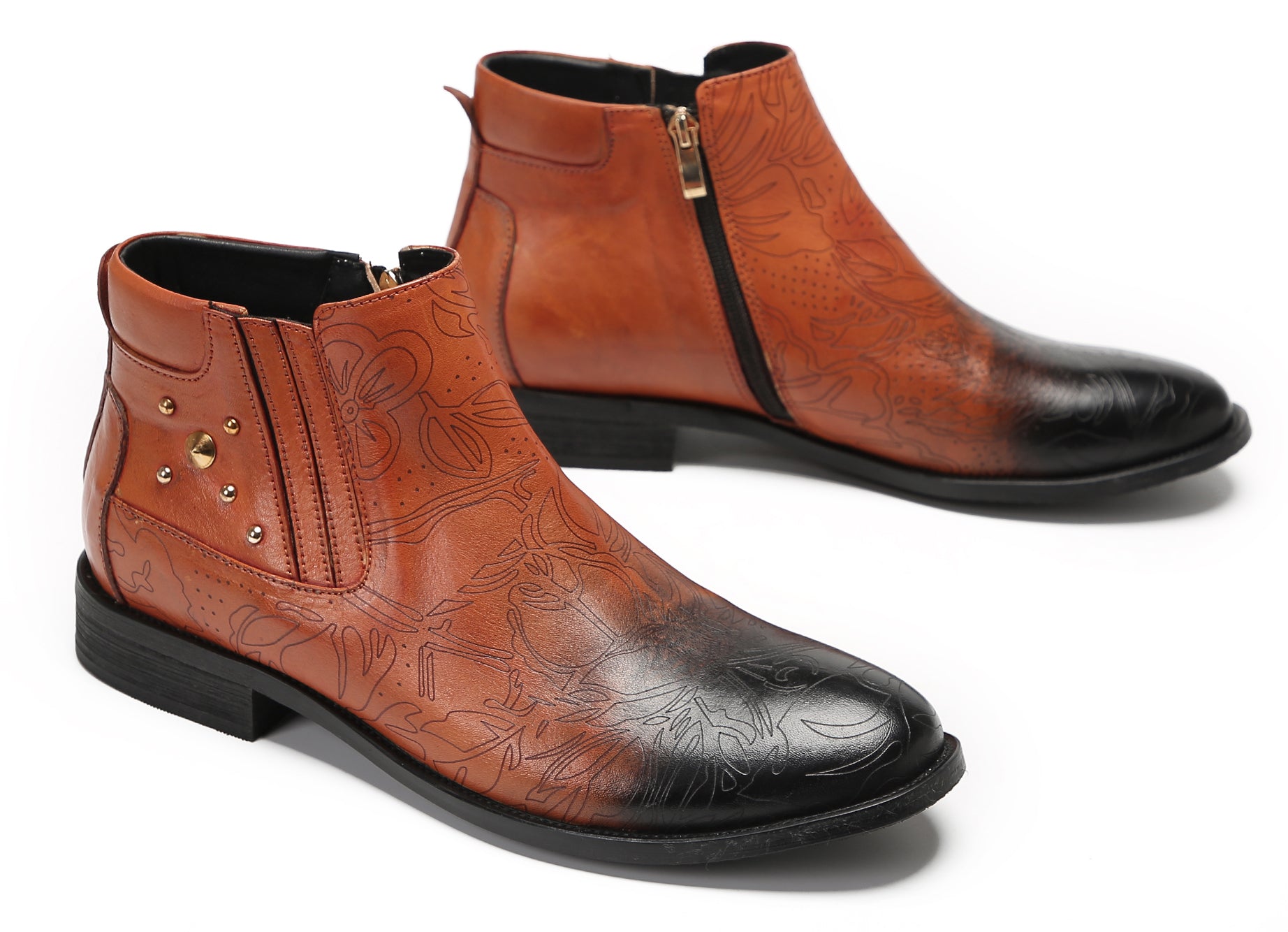 Mens Leather Chelsea Boots Casual Party