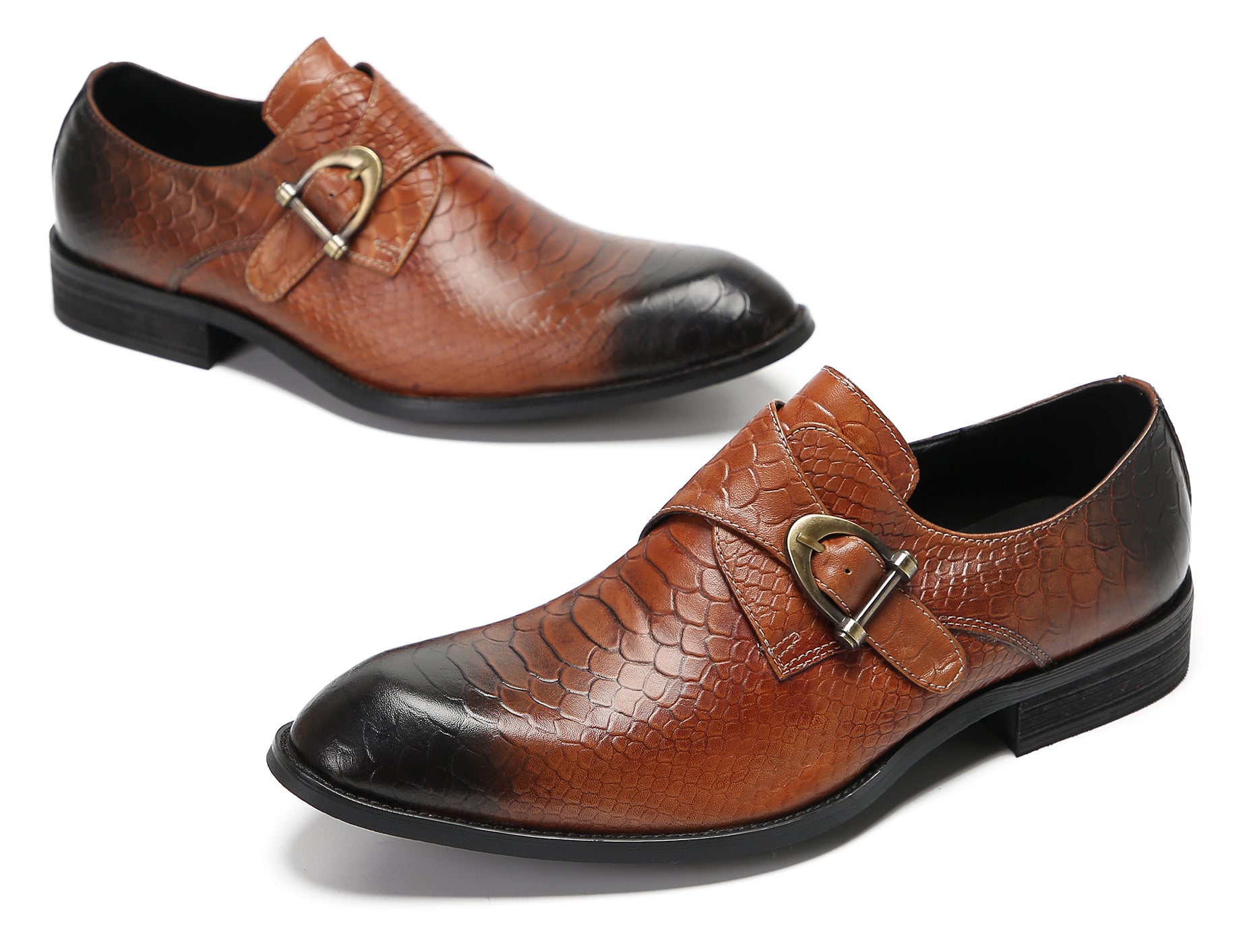 Mens Casual Driving Monk Strap Loafers