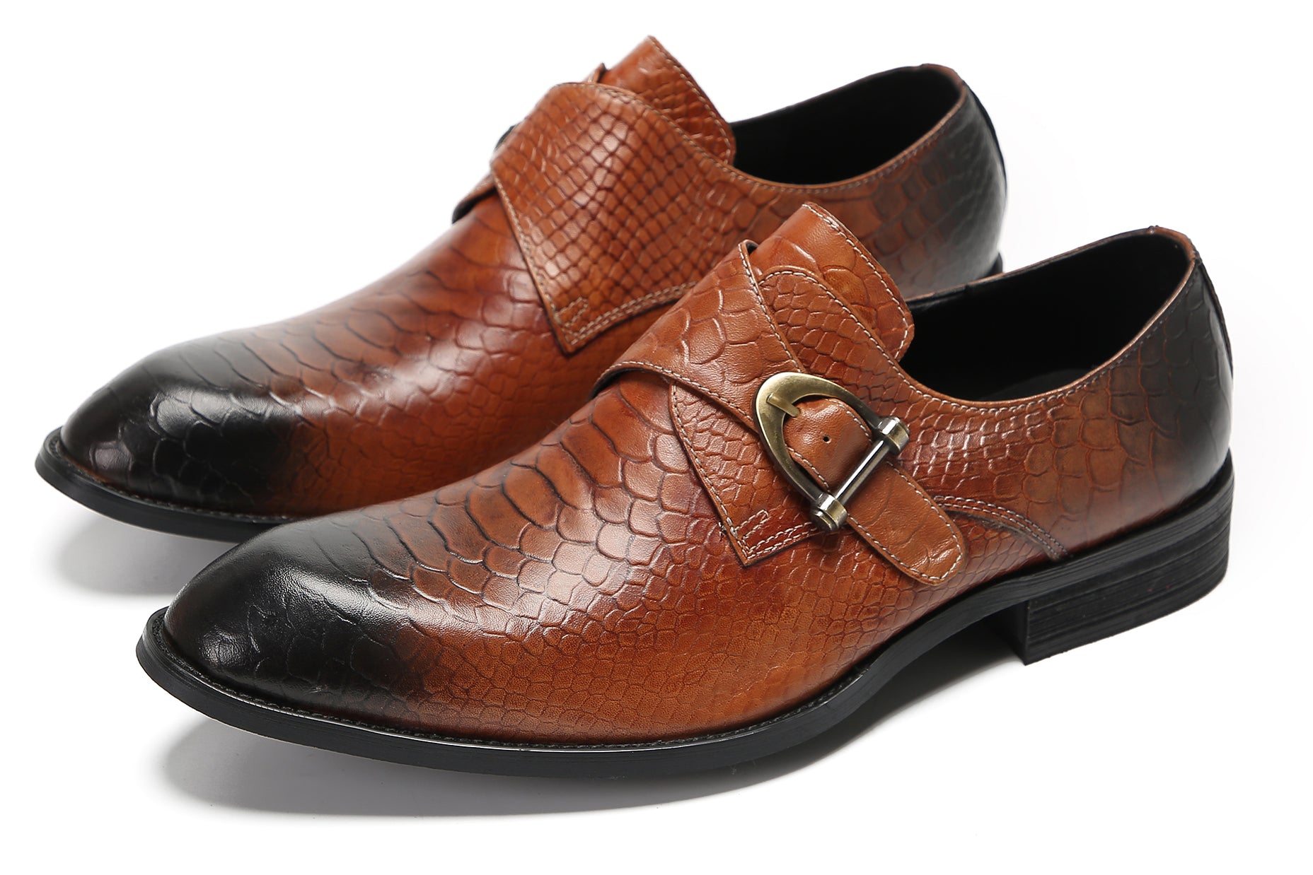 Mens Casual Driving Monk Strap Loafers