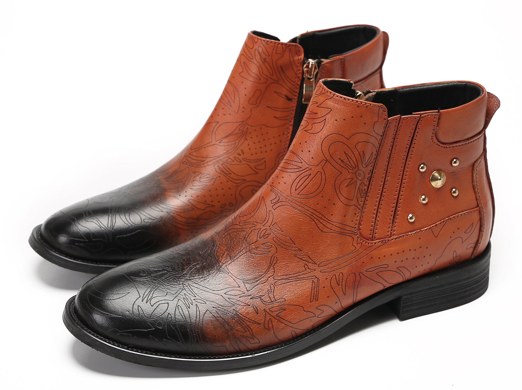 Mens Leather Chelsea Boots Casual Party