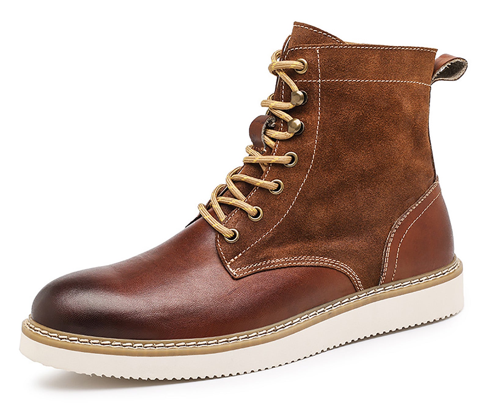 Men's Genuine Leather Lace Up Casual Dress Boots